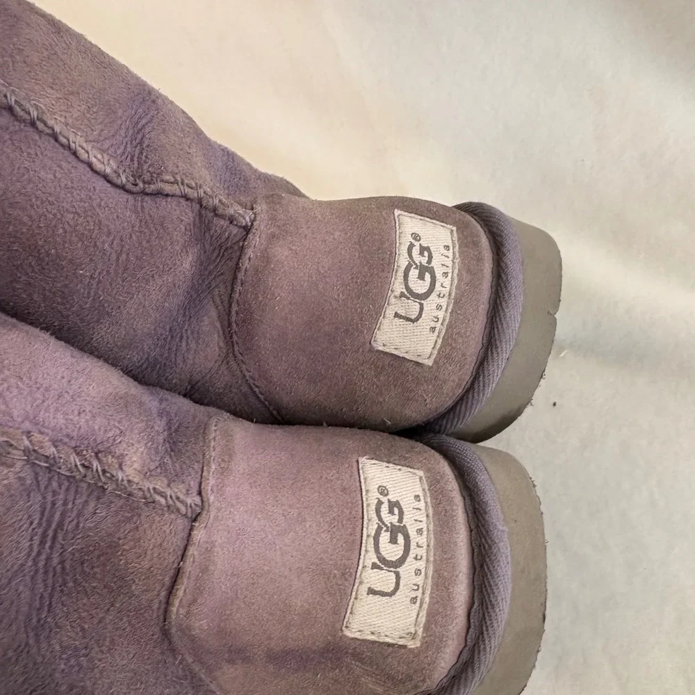 UGG Australia Classic Tall Purple Suede Sheepskin Boots Womens 5815